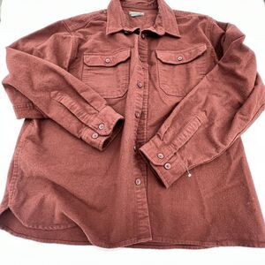 Eddie Bauer Felt Flannel Shirt Mens Large Button Up RARE Shacket